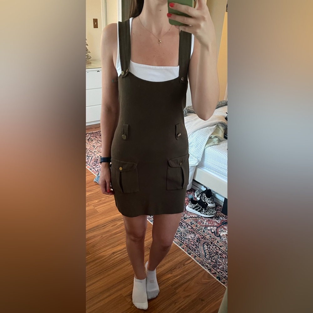 GRACE knot olive green dress